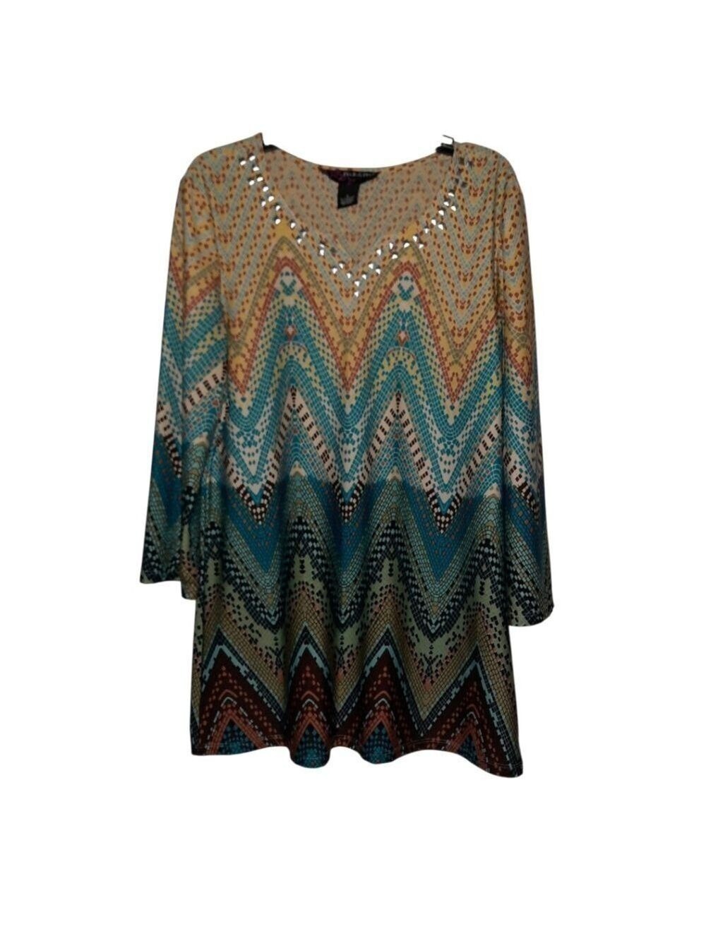Peck and Peck Colorful Blouse Size Small